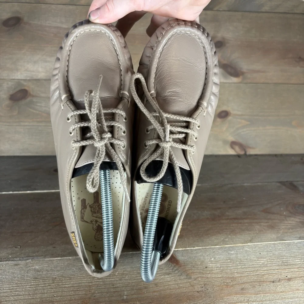 sas siesta womens size 7.5 wide shoes brown leather comfort walking sneakers